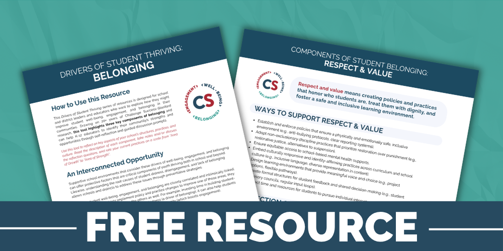 resource exploring how belonging in schools helps students thrive