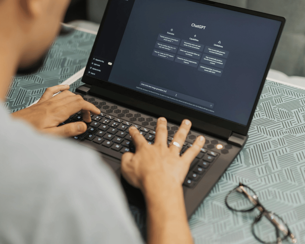 laptop ai photo for ai article july 2026 teachers homework cheating ai in schools